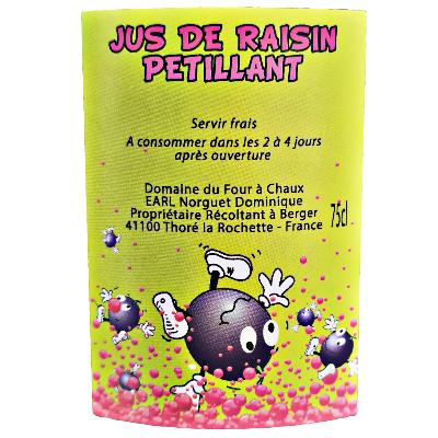 Jus de Raisin Ptillant - Sans Alcool - Pineau d'Aunis - tiquette avant